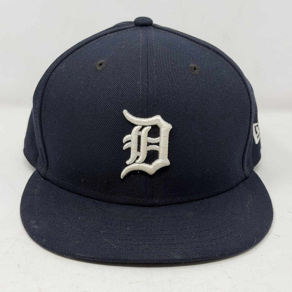Detroit Tigers New Era 59FIFTY Hat Cap Size 7 1/4 Fitted Navy Official On-Field